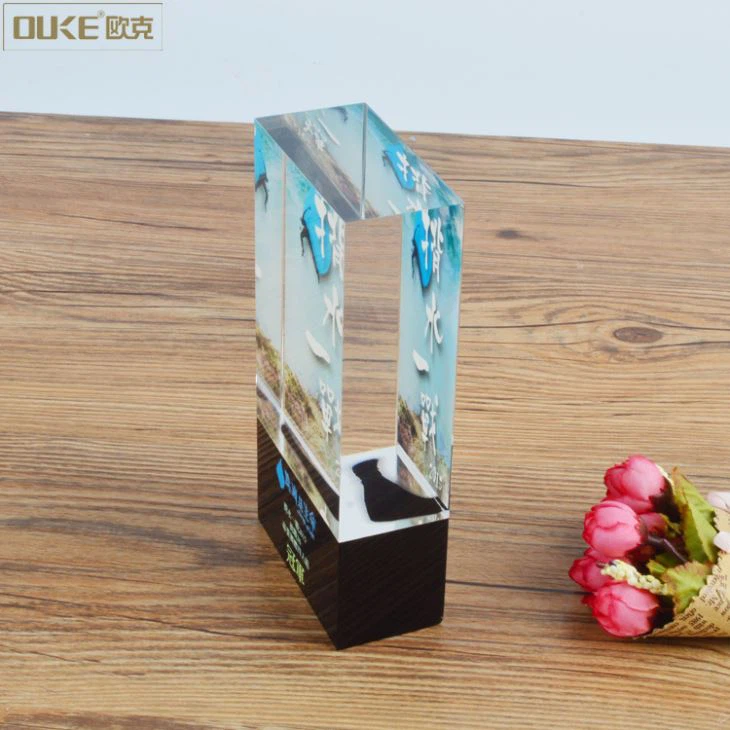 Custom Print Logo Acrylic Trophy Award